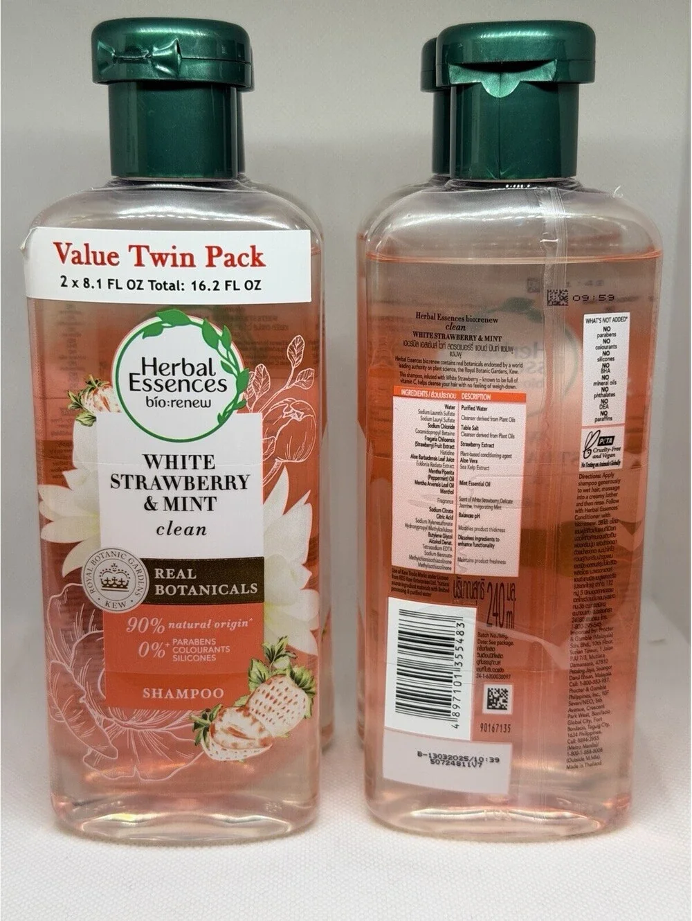 Herbal Essences White Strawberry & Sweet Mint Shampoo 13.5oz Lot Of 2 Bottles